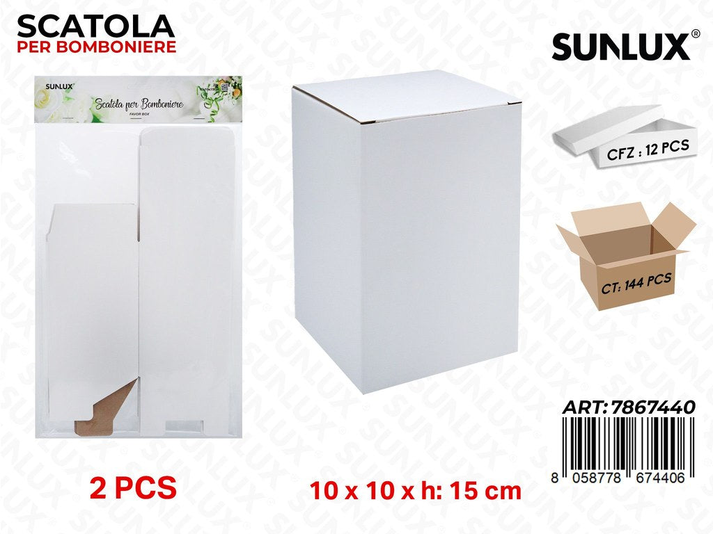 Sunlux Scatola Bomb. Bianco 2PCS 10*10*15CM