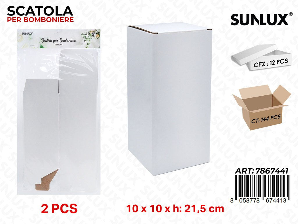 Sunlux Scatola Bomb. Bianco 2PCS 10*10*21.5CM