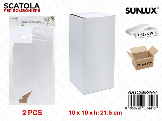 Sunlux Scatola Bomb. Bianco 2PCS 10*10*21.5CM