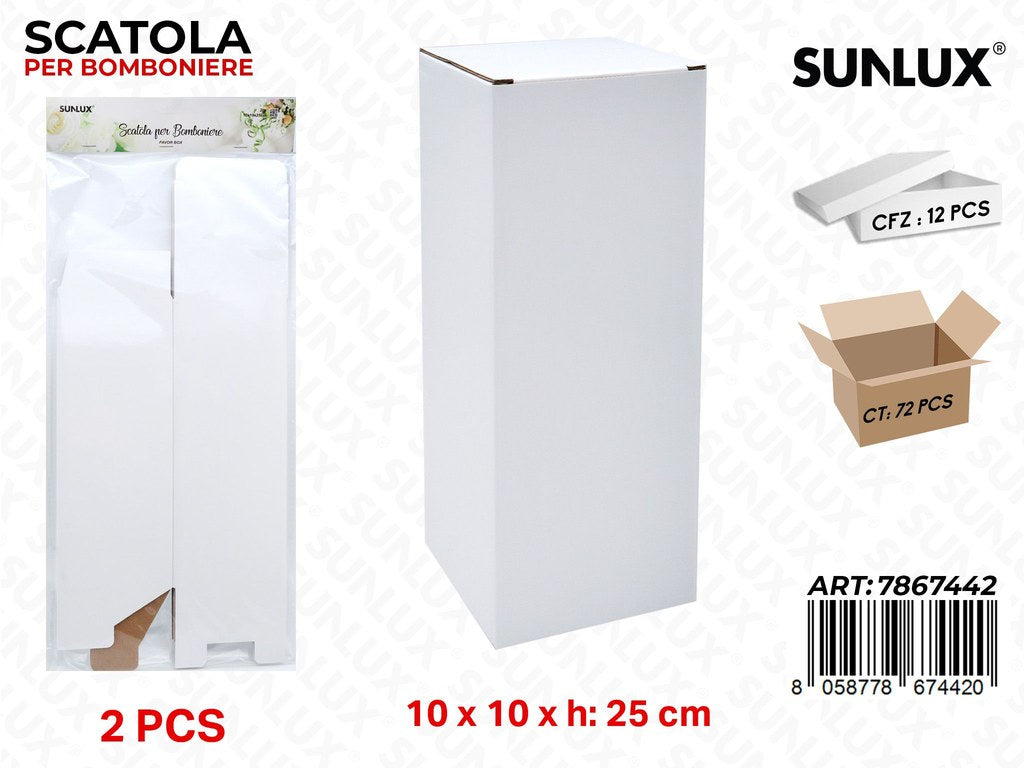 Sunlux Scatola Bomb. Bianco 2PCS 10*10*25CM
