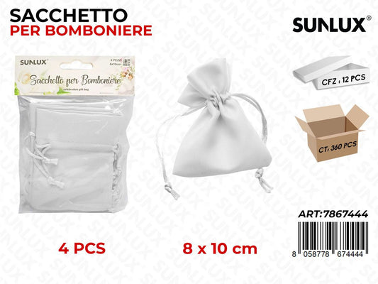Sunlux Sacchetto Bomb. Bia. 4PCS 8*10CM