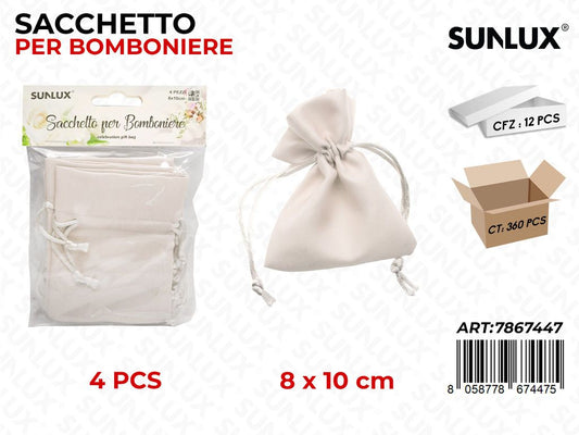 Sunlux Sacchetto Bomb. Avorio 4PCS 8*10CM