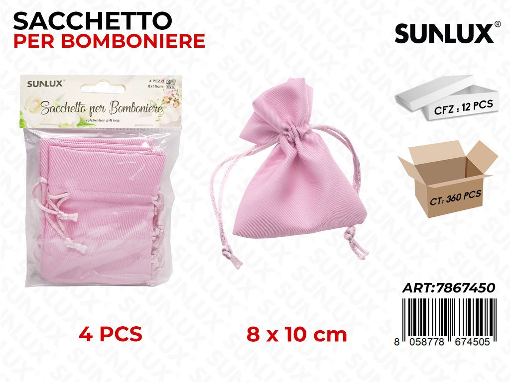 Sunlux Sacchetto Bomb. Rosa 4PCS 8*10CM