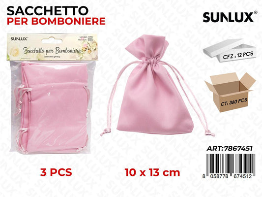 Sunlux Sacchetto Bomb. Rosa 3PCS 10*13CM