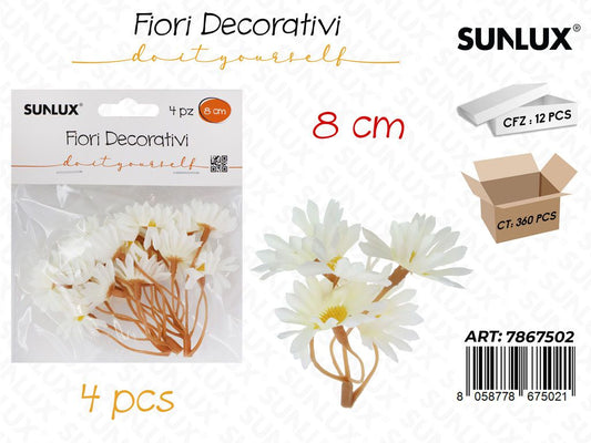 Sunlux Fiori Decorativi 4PCS 8CM