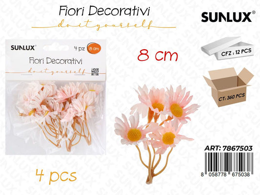 Sunlux Fiori Decorativi 4PCS 8CM