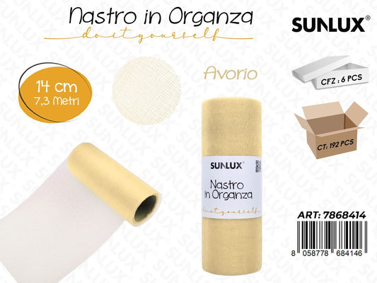 Sunlux Nastro Organza Avorio 14CM*7.3MT