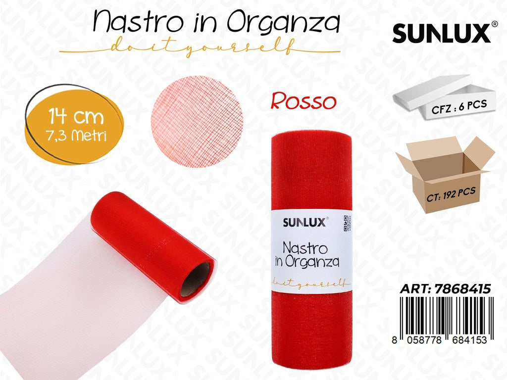 Sunlux Nastro Organza Rosso 14CM*7.3MT