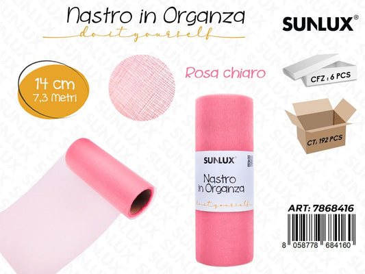Sunlux Nastro Organza Rosa Chiaro 14CM*7.3MT