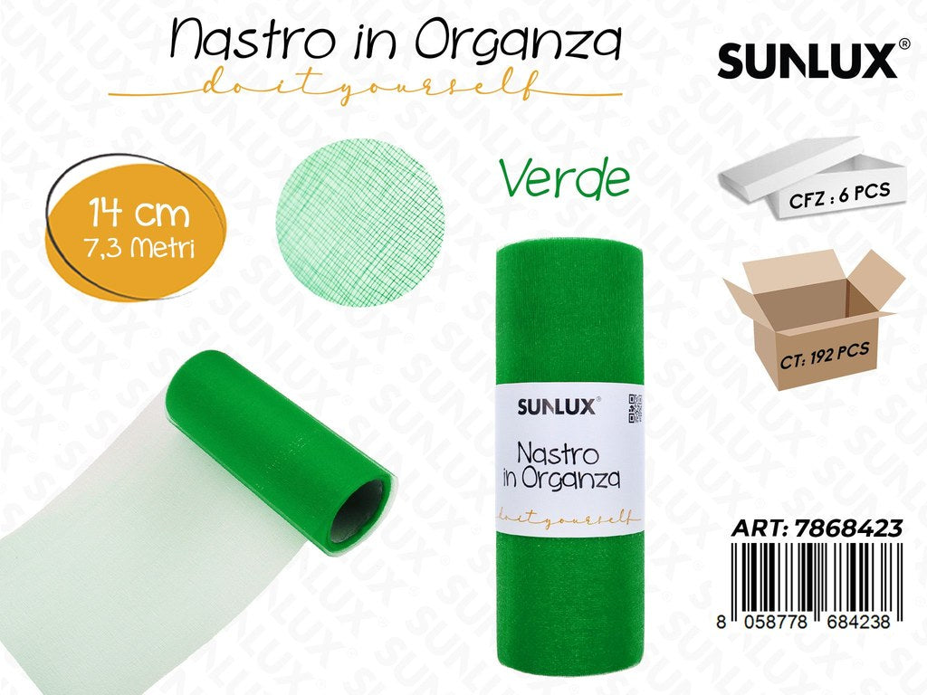 Sunlux Nastro Organza Verde 14CM*7.3MT