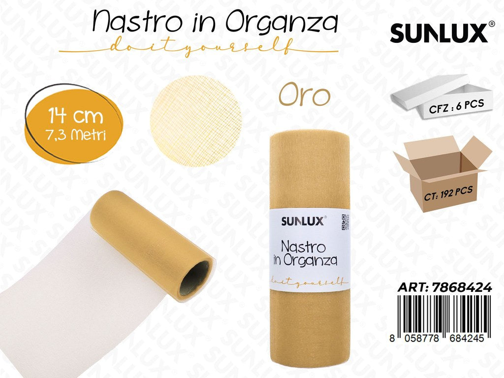 Sunlux Nastro Organza Oro 14CM*7.3MT