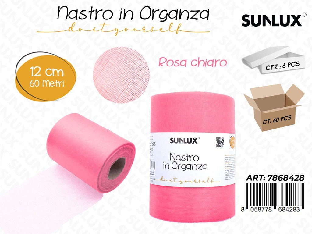 Sunlux Nastro Organza Rosa Chiaro 12CM*60MT