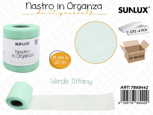 Sunlux Nastro Organza Verde Tiffany 8CM*23MT