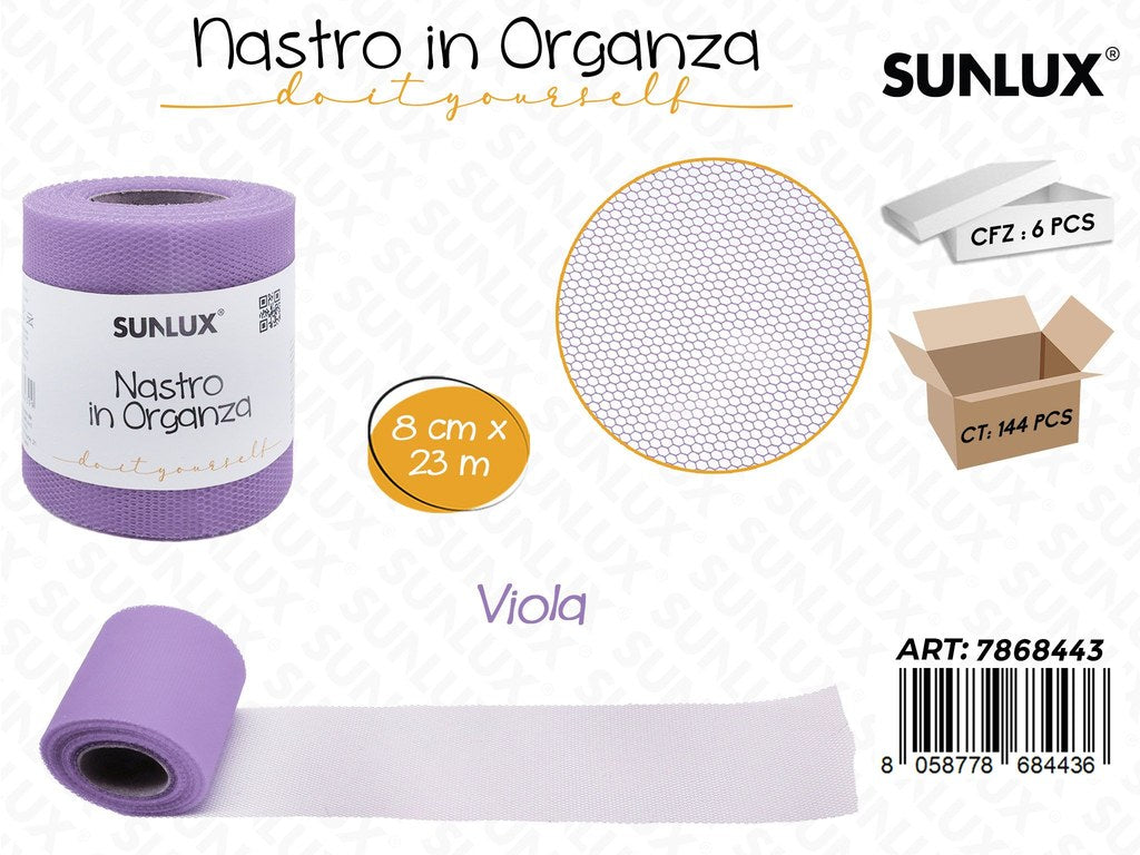 Sunlux Nastro Organza Viola 8CM*23MT