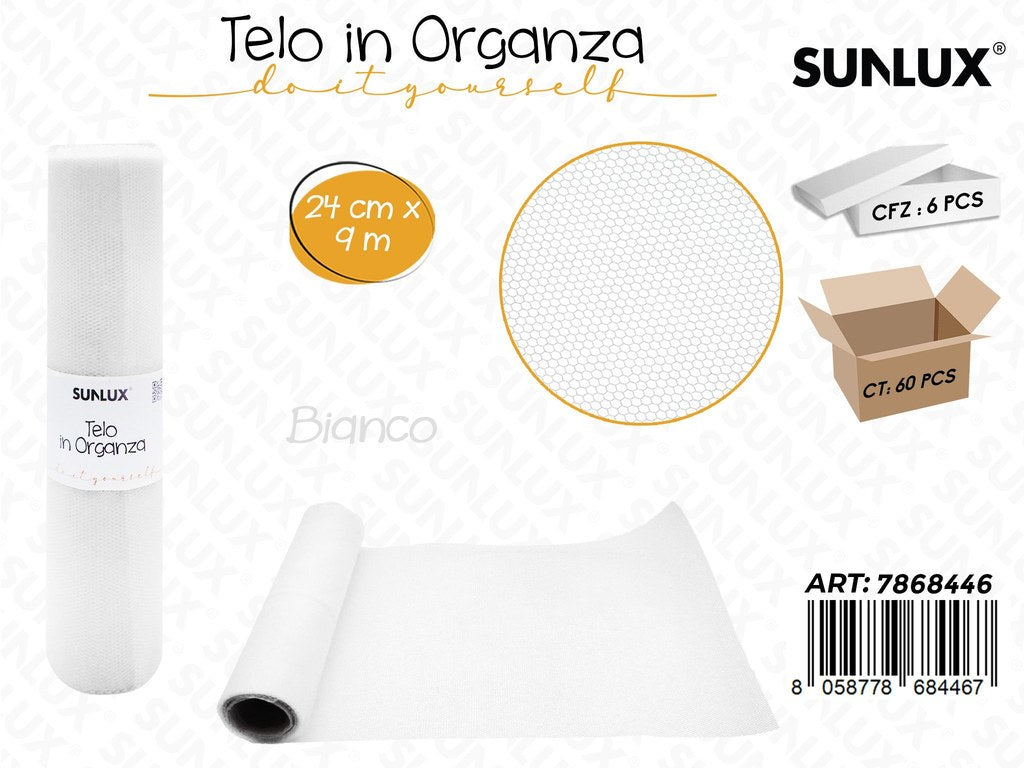 Sunlux Telo Organza Bianco 24CM*9MT