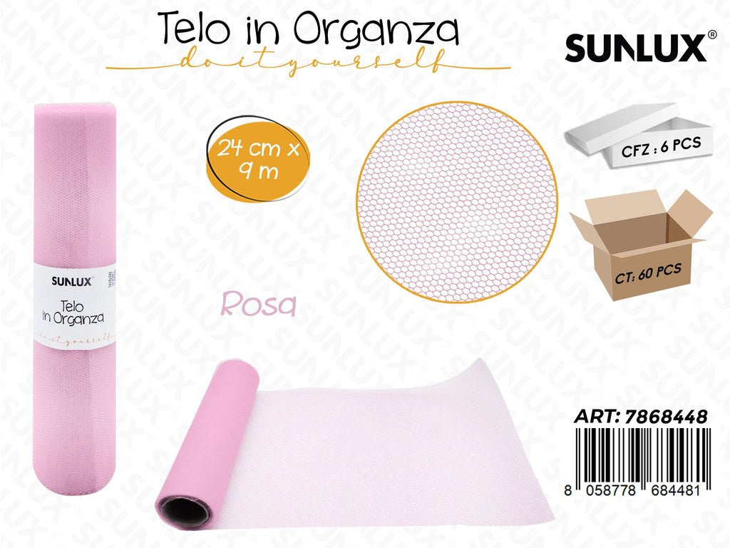 Sunlux Telo Organza Rosa 24CM*9MT