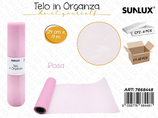 Sunlux Telo Organza Rosa 24CM*9MT