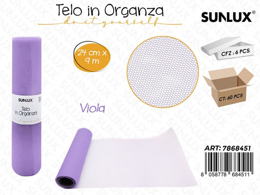 Sunlux Telo Organza Viola 24CM*9MT