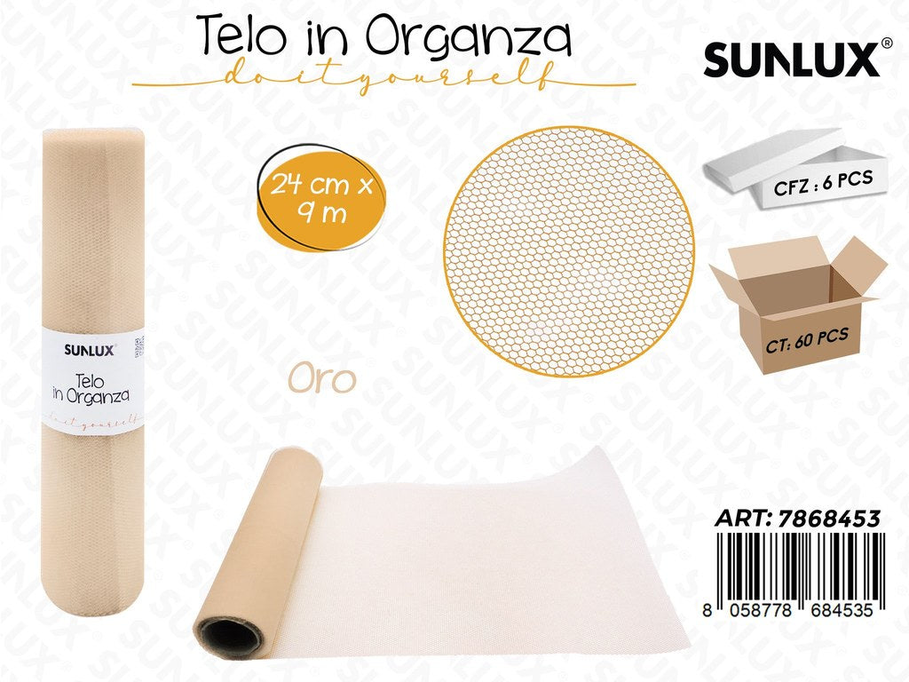 Sunlux Telo Organza Oro 24CM*9MT