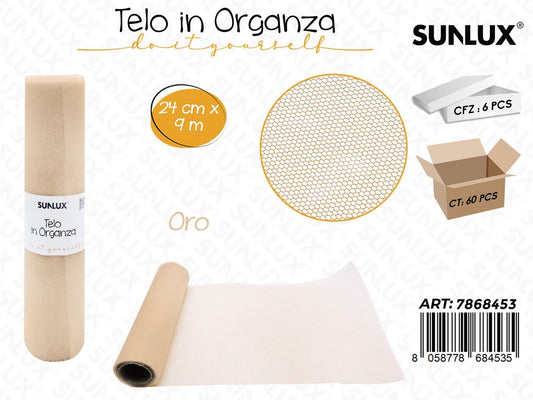 Sunlux Telo Organza Oro 24CM*9MT