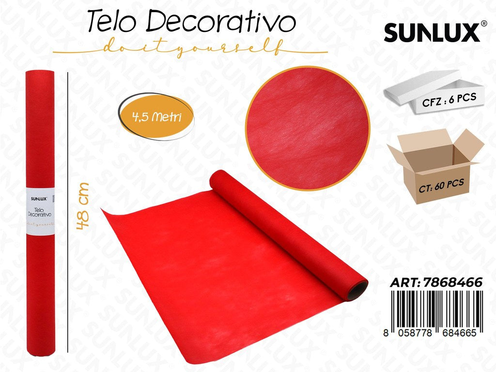 Sunlux Telo Decorativo Rosso 48CM*4.5MT