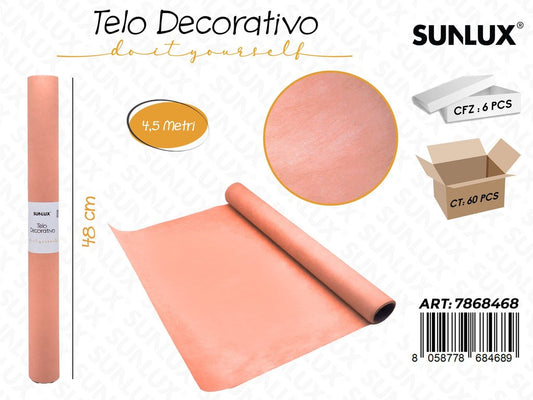 Sunlux Telo Decorativo Rosa Pesca 48CM*4.5MT