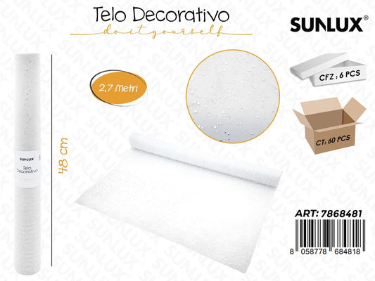 Sunlux Telo Dec. Bianco c/Brillantini 48CM*2.7MT