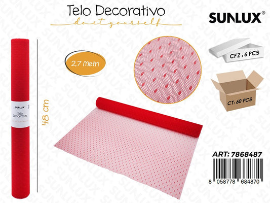 Sunlux Telo Decorativo Rosso 48CM*2.7MT