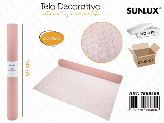 Sunlux Telo Decorativo Rosa Pesca 48CM*2.7MT