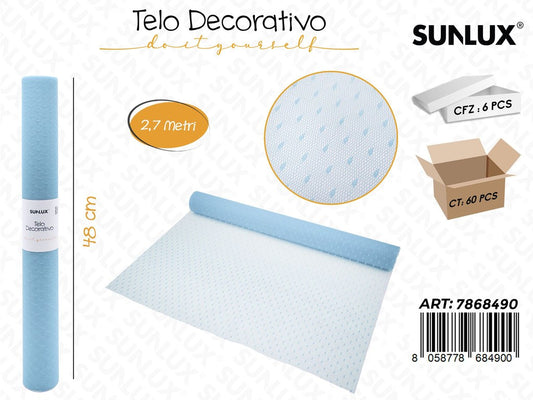 Sunlux Telo Decorativo Azzurro 48CM*2.7MT