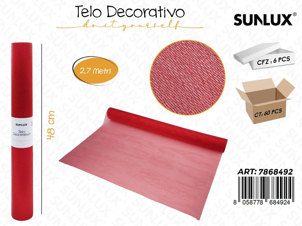 Sunlux Telo Decorativo Rosso 48CM*2.7MT