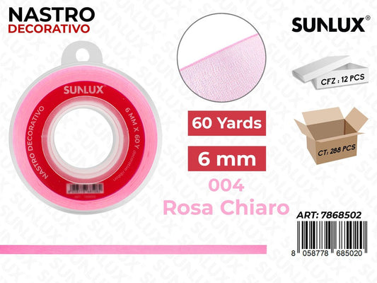 Nastro Decorativo Org. 004 Rosa Chiaro 60Y*6MM