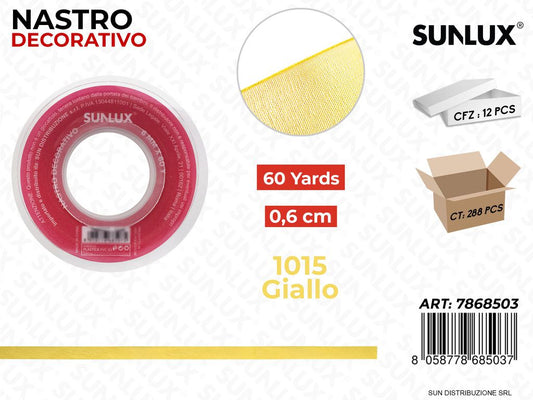 Nastro Decorativo 1015 Giallo 60Y*0.6CM