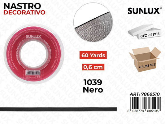 Nastro Decorativo 1039 Nero 60Y*0.6CM