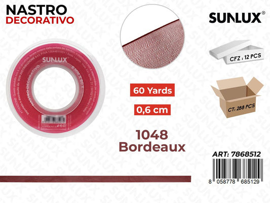 Nastro Decorativo 1048 Bordeaux 60Y*0.6CM