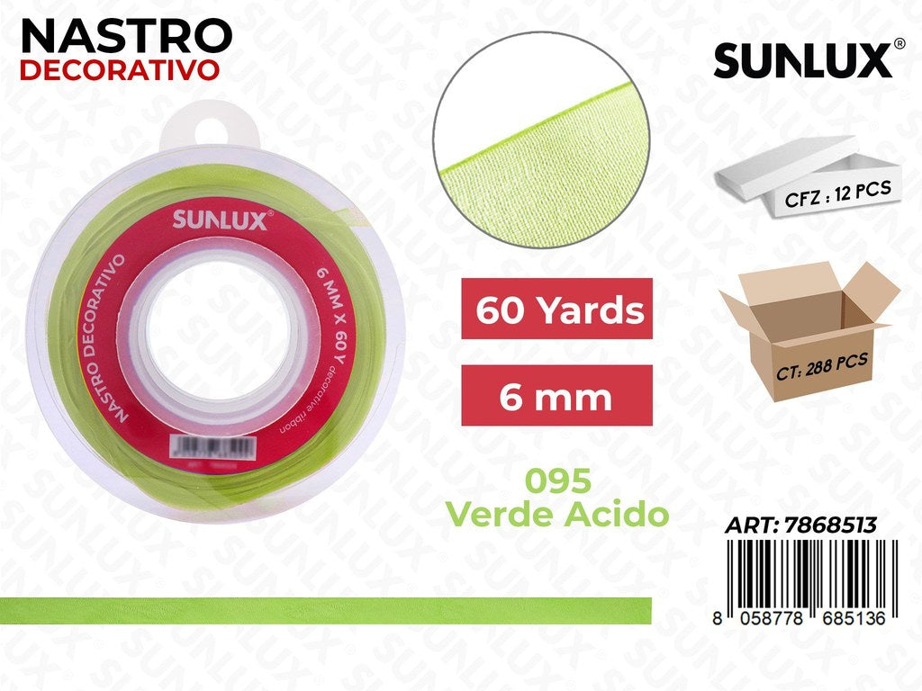 Nastro Decorativo 095 Verde Acido 60Y*0.6CM
