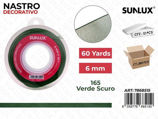 Nastro Decorativo 165 Verde Scuro 60Y*0.6CM