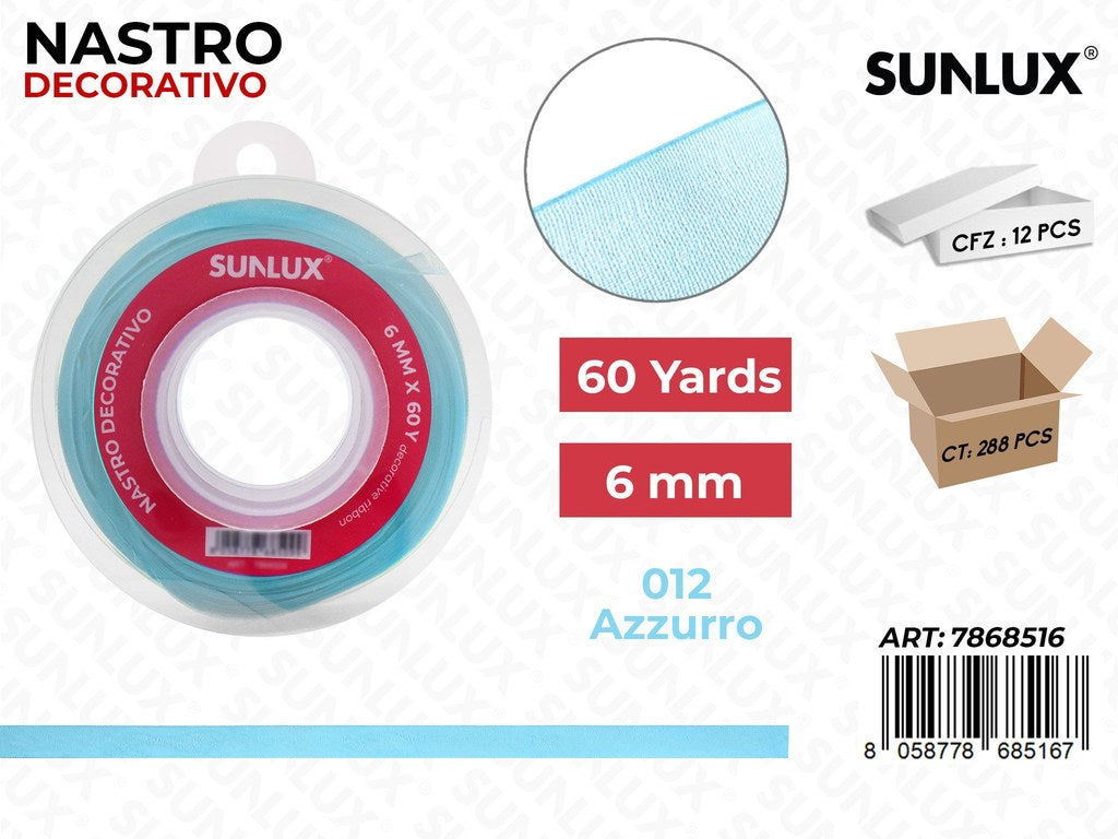 Nastro Decorativo 012 Azzurro 60Y*0.6CM