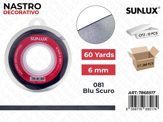 Nastro Decorativo 081 Blu Scuro 60Y*0.6CM