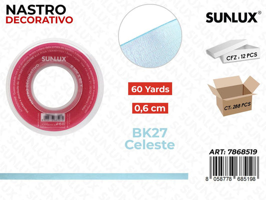Nastro Decorativo BK27 Celeste 60Y*0.6CM