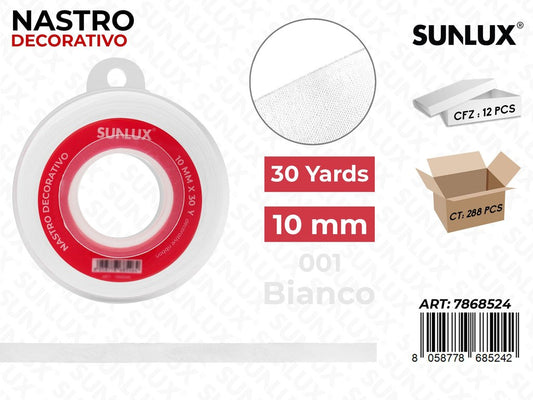 Nastro Decorativo Org. 1001 Bianco 30Y*10MM