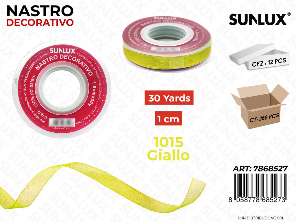 Nastro Decorativo Org. 1015 Giallo 30Y*1CM