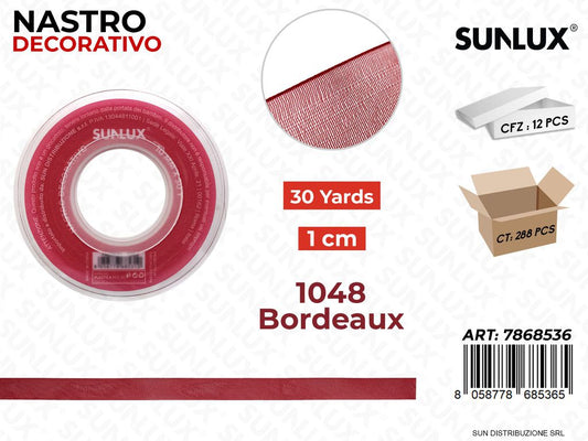 Nastro Decorativo Org. 1048 Bordeaux 30Y*1CM