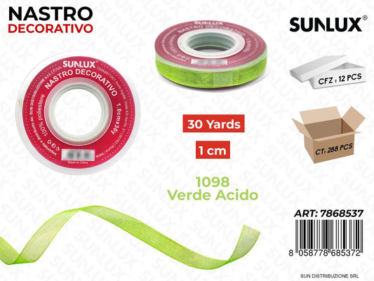 Nastro Decorativo ORG.1098 Verde Ac. 30Y*1CM