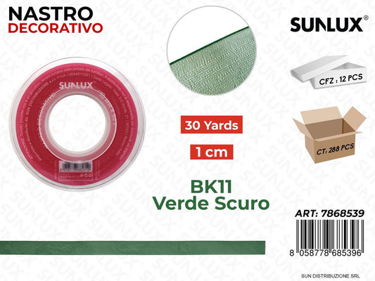 Nastro Decorativo Org. BK11 Verde Sc. 30Y*1CM