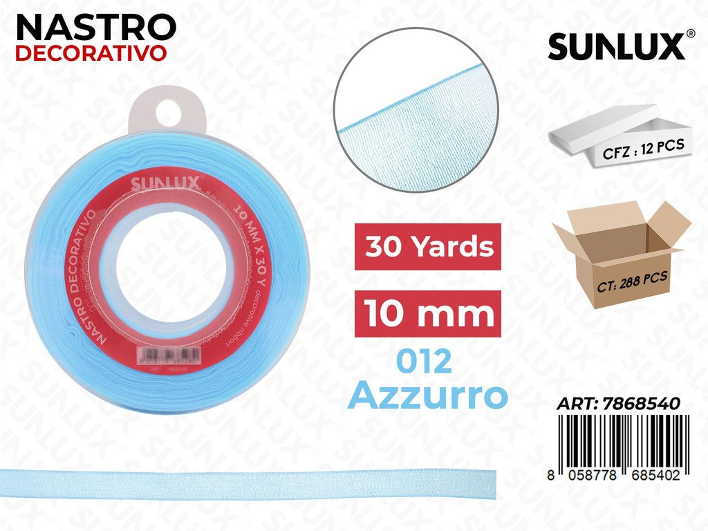 Nastro Decorativo Org. 012 Azzurro 30Y*1CM