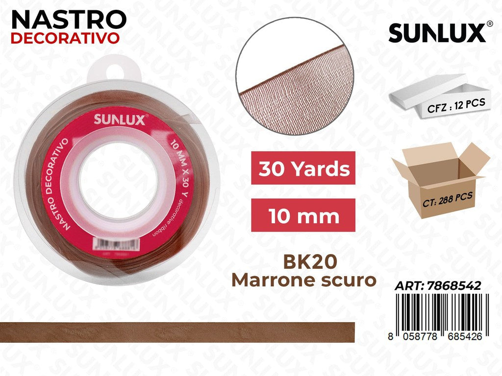Nastro Decorativo BK20 Marrone Sc. 30Y*10MM