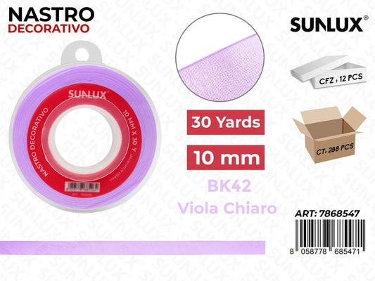 Nastro Decorativo Org. BK42 Viola Chiaro 30Y*10MM