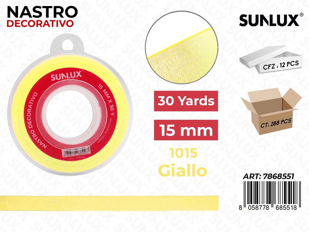 Nastro Decorativo Org. 015 Giallo 30Y*15MM