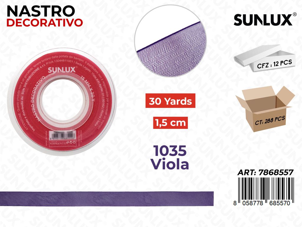 Nastro Decorativo Org. 1035 Viola 30Y*1.5CM
